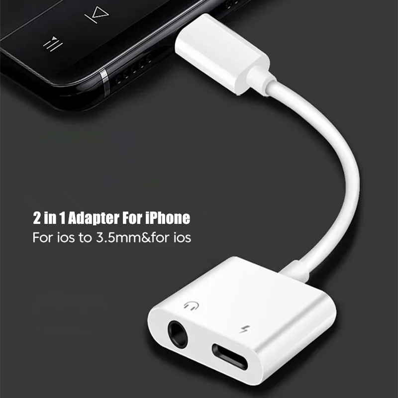 2 in 1 iOS - 3.5mmジャックオーディオ充電ア - Earphone Splitter Jack のレビューと価格