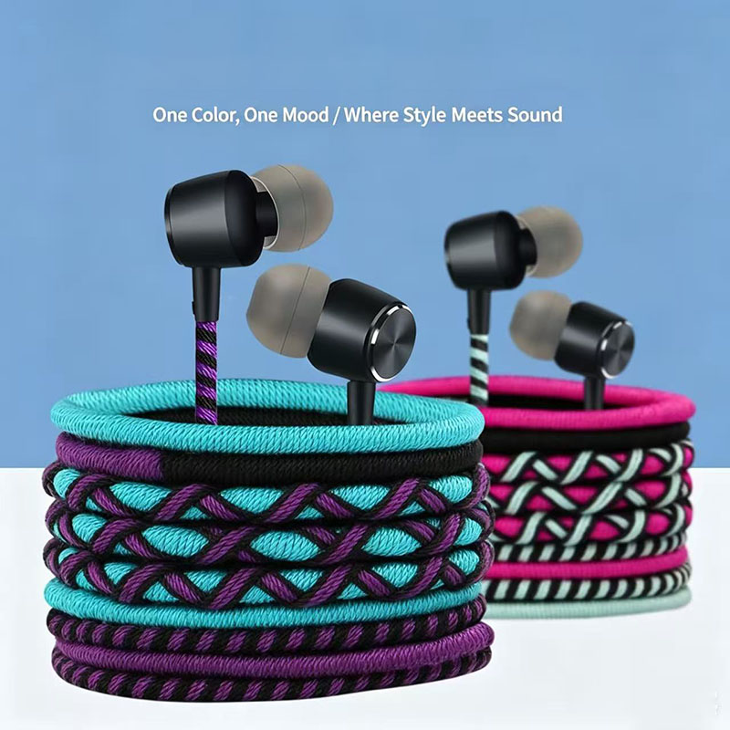 編組ワイヤーイヤホン 3.5mm インイヤーヘッドフォン マ - Wired Earphone Mic のレビューと価格